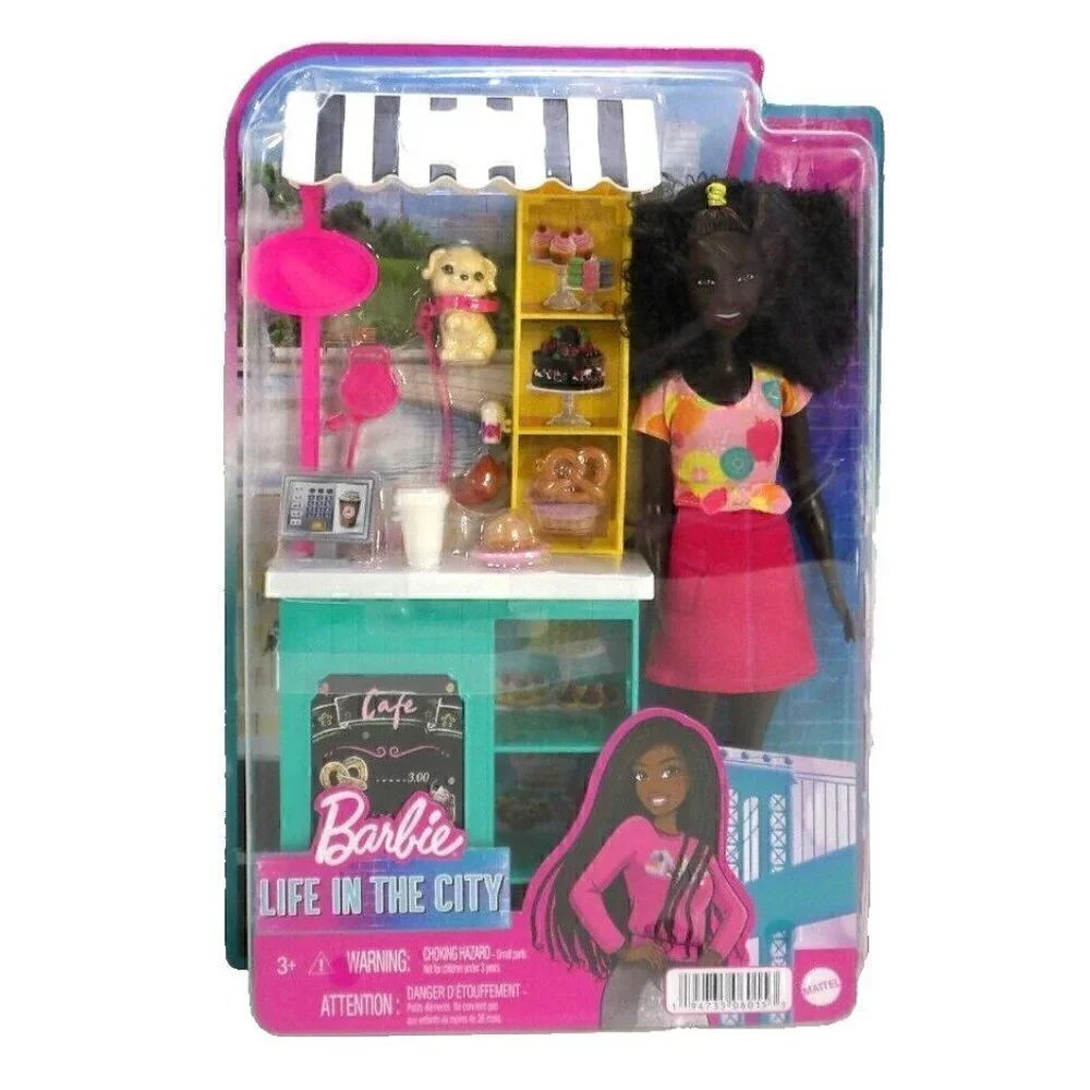BARBIE Life In The City African American doll with doggie MATTEL 2022, NEW